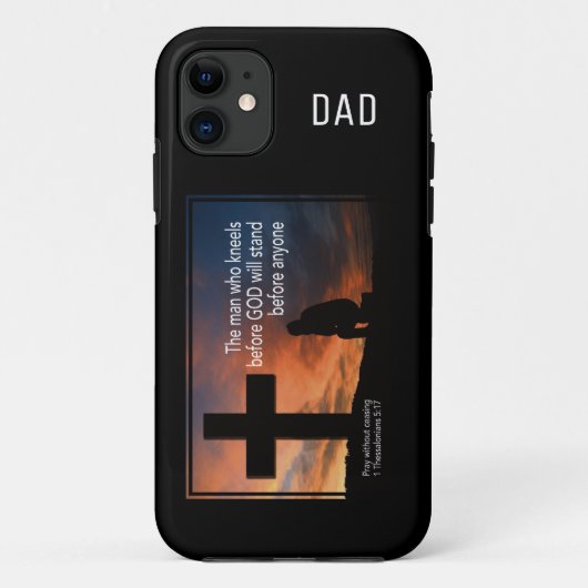 神の前にひざまずくキリスト教の祈りの言葉者 Case-Mate iPhoneケース (裏面)
