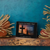 神の前にひざまずく父なる幸せな日の男 フォトプラーク (側面)