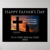 神の前にひざまずく父なる幸せな日の男 ポスター (正面)