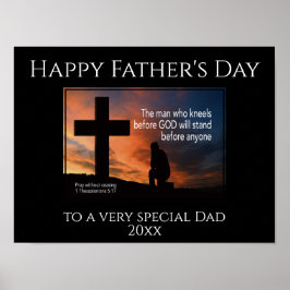 神の前にひざまずく父なる幸せな日の男 ポスター
