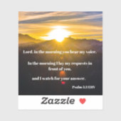 神の前に私の悩みを置く詩篇5:3聖書 シール (シート)