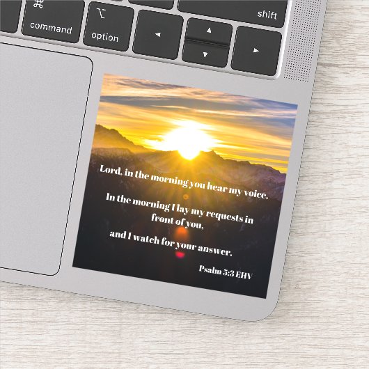 神の前に私の悩みを置く詩篇5:3聖書 シール (詳細)