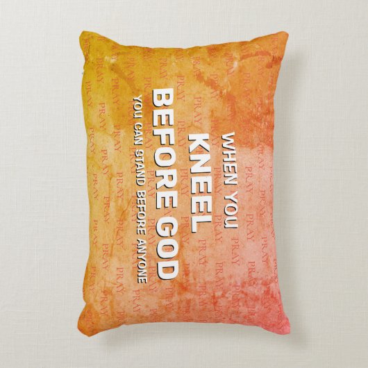 神の前グランジにひざまずく祈りの言葉アクセント枕 アクセントクッション (正面(垂直))