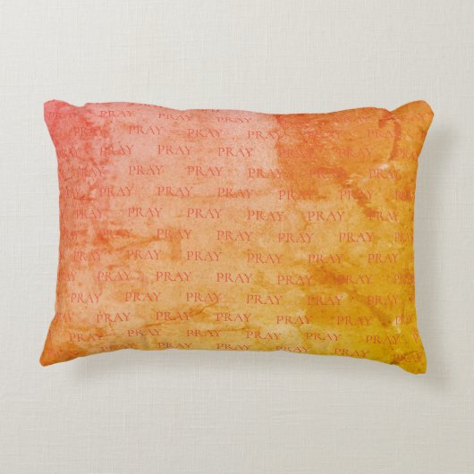 神の前グランジにひざまずく祈りの言葉アクセント枕 アクセントクッション (裏面)