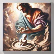 神の創造キャンバスプリント – 皮と棒