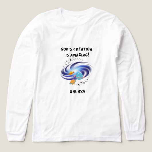 神の創造 (銀河) トライブレンドTシャツ (デザイン正面)