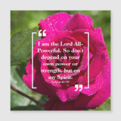 神の力：聖霊ピンクのローズマグネットカード (正面)