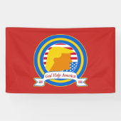 神の助けアメリカはおもしろいな反切札に抵抗します 横断幕 (横)