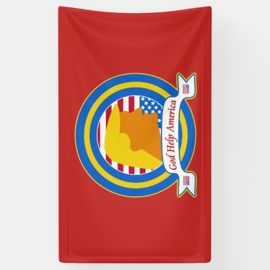 神の助けアメリカはおもしろいな反切札に抵抗します 横断幕 (縦)