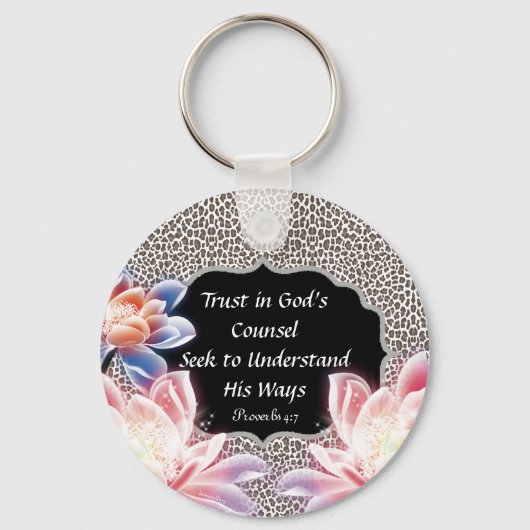 神の助言に信頼するアニマルプリントキーチェーン キーホルダー (正面)
