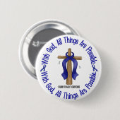 神の十字の結腸癌のTシャツ及びギフトを使って 缶バッジ (正面&裏面)