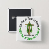 神の十字の脳性麻痺のTシャツ及びギフトを使って 缶バッジ (正面&裏面)