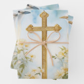 神の十字架と鳩のギフトラップ ラッピングペーパーシート (インサイチュ)