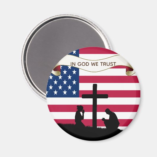 神の十字架の祈大きさを信じカスタムる マグネット (正面/裏面)
