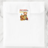 神の単語の子供のステッカーのページ スクエアシール (バッグ)