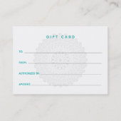 神の印象の青いギフト券 割引カード (裏面)