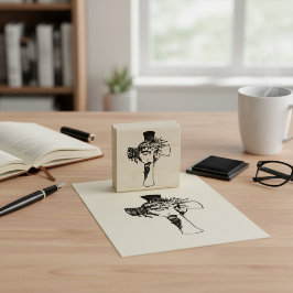 神の印象 - イエスと十字架の木彫りスタンプ ラバースタンプ