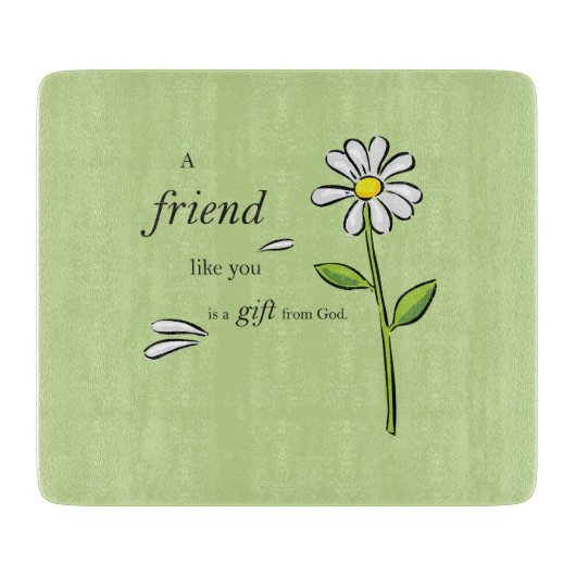 神の友人の贈り物，緑のデイジー，宗教 カッティングボード (正面)