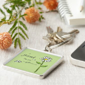 神の友人の贈り物，緑のデイジー，宗教 キーホルダー (側面)