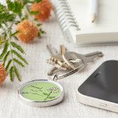 神の友人の贈り物，緑のデイジー，宗教 キーホルダー (側面)