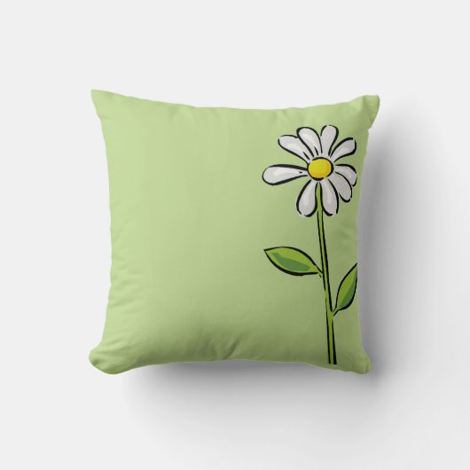 神の友人の贈り物，緑のデイジー，宗教 クッション (正面)