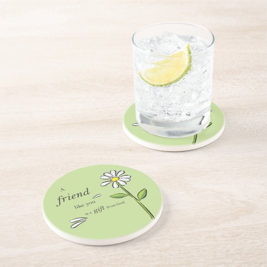 神の友人の贈り物,緑のデイジー,宗教 コースター (側面)