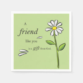 神の友人の贈り物,緑のデイジー,宗教 スタンダードカクテルナプキン