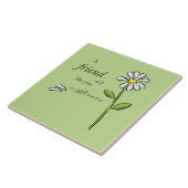 神の友人の贈り物，緑のデイジー，宗教 タイル (側面)