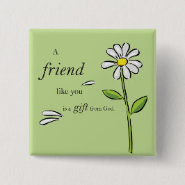 神の友人の贈り物，緑のデイジー，宗教 缶バッジ