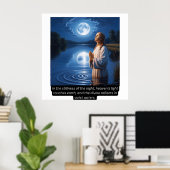 神の反射:水の端での静穏 ポスター (ホームオフィス)