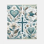 神の受け入れキリスト教のシンボル フリースブランケット (正面)