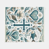 神の受け入れキリスト教のシンボル フリースブランケット (正面(横))