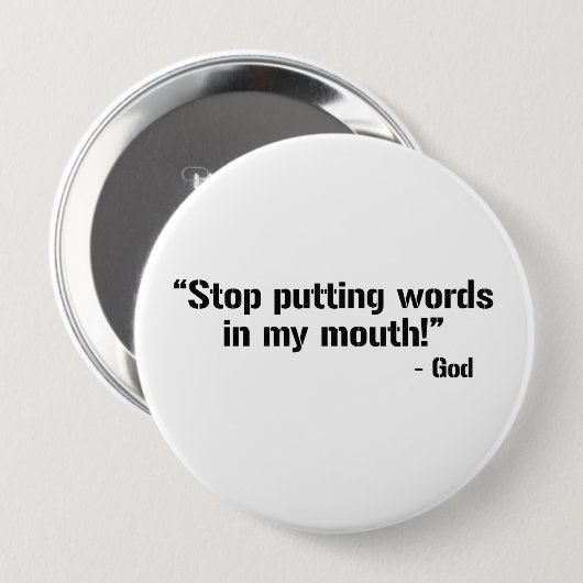 神の口に単語を置くことを止めて下さい 缶バッジ (正面&裏面)