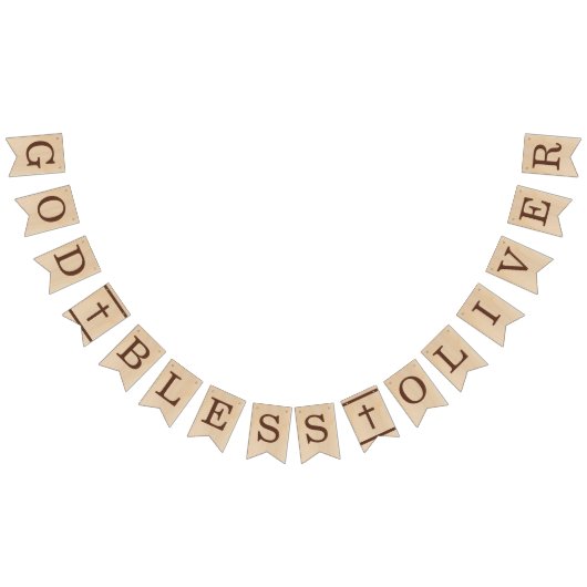 神の名前ブラウンウッドバプテスマ最初の聖餐会 バンティングフラッグ (全)