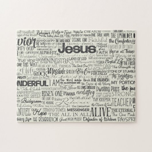 神の名前文字タイポグラフィ ジグソーパズル (横)