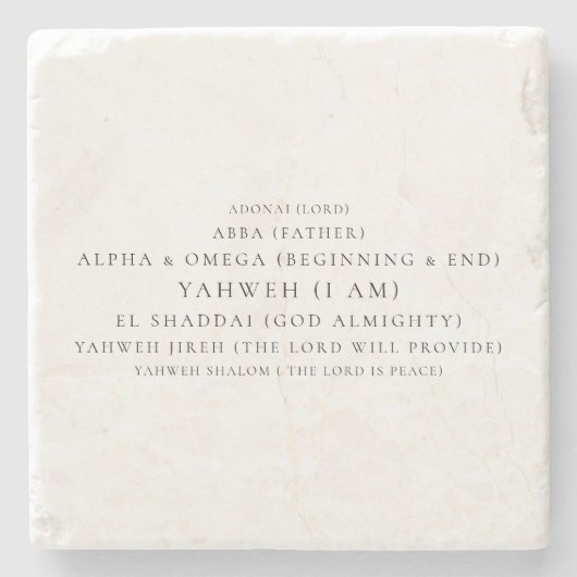 神の名前 タイポグラフィー キリスト教 ストーンコースター (正面)