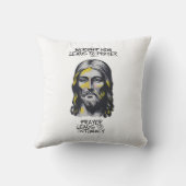 神の啓示:彼を崇拝すると祈りの言葉 クッション (裏面)