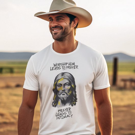 神の啓示：彼を崇拝すると祈りの言葉 Tシャツ