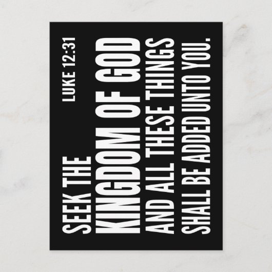 神の国とこれらすべてのものを求めなさい ポストカード (正面)