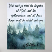 神の国を最初に求めるマタイ6:33 ポスター (正面)