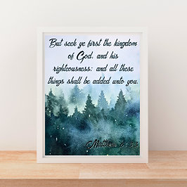 神の国を最初に求めるマタイ6:33 ポスター
