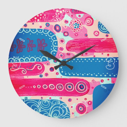 神の型枠とシェイプオリジナル抽象芸術アートワーク ラージ壁時計 (正面)