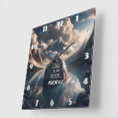 神の堅さ：主は私の岩 スクエア壁時計 (傾斜)