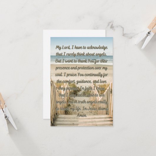 神の天使のための祈りの言葉フラットグリーティングカード カード (正面/裏面インサイチュ)