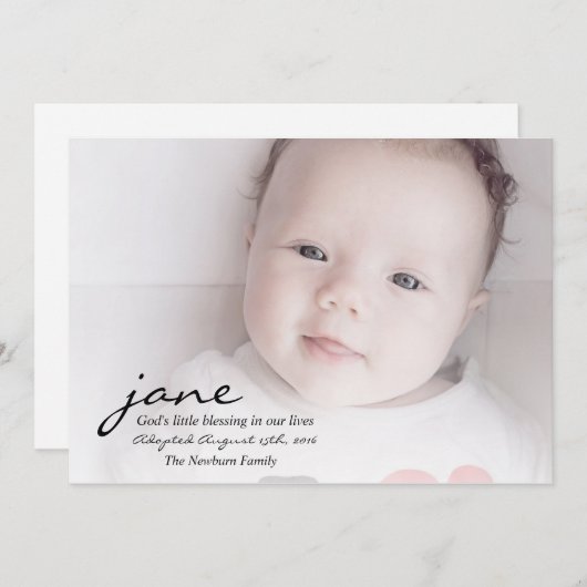 神の天恵の採用の発表カード 案内状 (正面/裏面)