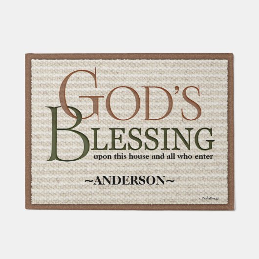 神の天恵: パーソナライズなビクトリア時代の人 ドアマット (正面)