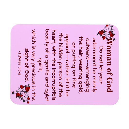 神の女のバイブル引用文 マグネット (横)