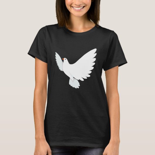 神の女性の平和の鳩 Tシャツ (正面)