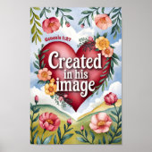 神の姿に創造された キリスト教の幼児用壁画 ポスター (正面)