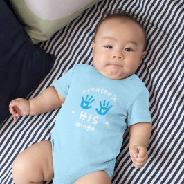 神の姿に創造された キリスト教 ベビーボディスーツ